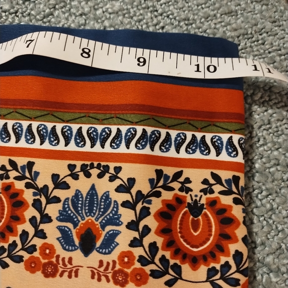 Floral Patterned Pant with Orange and Blue Accents - Picture 3 of 4